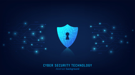 Leinwandbilder - Cyber security technology on circuit board. Abstract background futuristic Hi tech style, Technology data protection system, Internet security and safety information personal, Vector and Illustration.