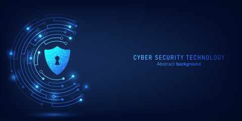 Cyber security technology on circuit board. Abstract background futuristic Hi tech style, Technology data protection system, Internet security and safety information personal, Vector and Illustration.