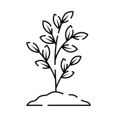 Sticker - Soil line icon. Simple Plants Related Vector Line Icon. Contains such Icons as Leaf on Hand and Growing Conditions. Seeds and irrigation. Spring