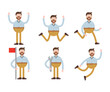 people character in various poses vector illustration