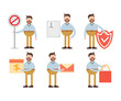 people character in various poses vector illustration