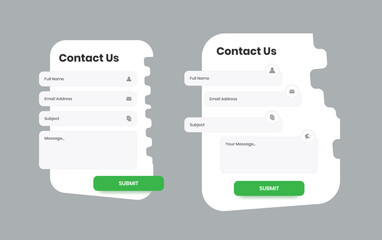 Abstract contact us form ui layout