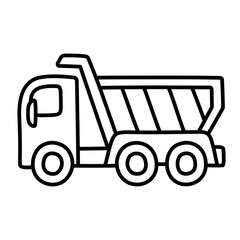 Sticker - Dump truck cartoon doodle line icon