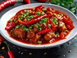 Manchu gobi with chili pepper scattered around