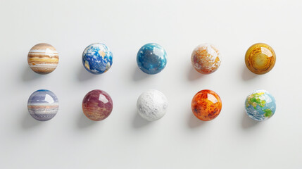 Wall Mural - planet ball world isolated on white 3d art