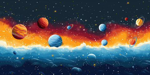 Wall Mural - planet in space illustration