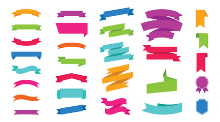 Ribbon banners template labels set. ribbon banner collection. set of ribbon banner.