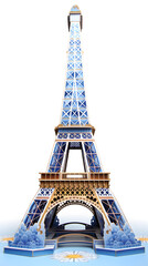 Illustrated Eiffel tower, eiffel tower illustrated white background