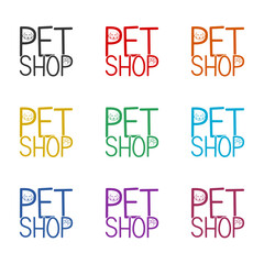 Poster - Pet Shop Logo Design icon isolated on white background. Set icons colorful