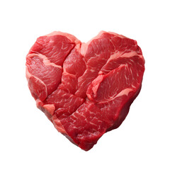 heart shaped raw beef