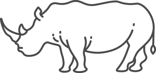 Wall Mural - Rhinoceros line icon. African wildlife symbol. Safari animal
