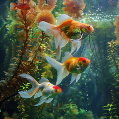 fish swimming in aquarium