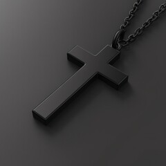 Cross necklace jewelry silhouette A sleek silhouette of a cross necklace capturing the elegance and personal faith in a minimalist design