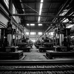 Industrial Factory Machinery Background, An Operator Operates a Machine, Engineering Background
