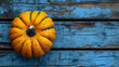 Pumpkin and butternut squash on the wooden table