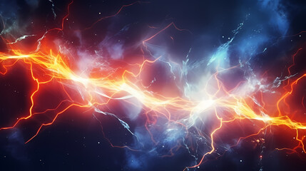 Wall Mural - Energy lightning collision powerful illustration explosion background