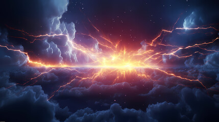 Wall Mural - Energy lightning collision powerful illustration explosion background