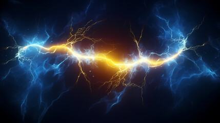 Wall Mural - Energy lightning collision powerful illustration explosion background