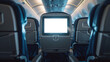 Blank in-flight screen on airplane seatback