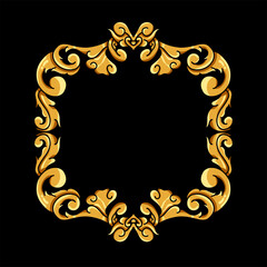 Poster - borders and frames in traditional style. ornamental elements for your designs. black and gold colors