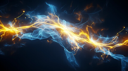 Wall Mural - Energy lightning collision powerful illustration explosion background
