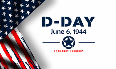 Wall Mural - D-Day. Normandy landings concept Vector illustration. Template for background, banner, card, poster with text inscription.	
