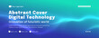 © PST Vector - Digital technology poster cover speed connect blue green background, cyber information, abstract communication, innovation future tech data, internet network connection, Ai big data blend illustration