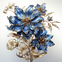 Poster - Blue flower, generative ai