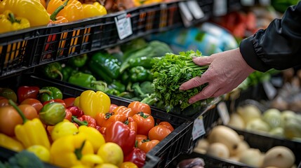 Wall Mural - a variety of vegetables are in baskets on display at a market stall