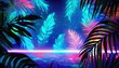 blue tropical neon abstract background colours tropical night brick b lights room silhouettes neon background beach colorful empty dark colourful smoke empty leaves wallpaper walls room light leaf
