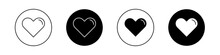 Heart Shape Icon. Love Vector Symbol. Simple Linear Valentine Heart Icon.