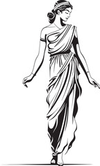 Hellenic Harmony Vector Design of Ethereal Beauty Classical Elegance Iconic Emblem of Ancient Beauty