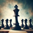 © Virtual Art Studio - A black chess piece is the king and is surrounded by other pieces