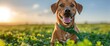 A happy Irish Wolfhound adorned with green ribbons, frolicking in a field of clovers on a sunny St Patrick's Day morning, Wallpaper Pictures, Background Hd