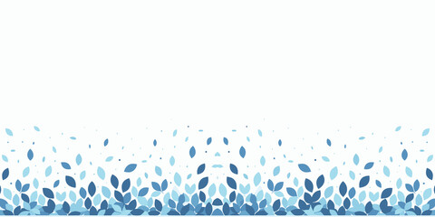 Abstract background with blue leaves, blue leaf border design for cards, Vector illustration, generative ai