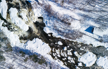 Wall Mural - aerial view of rivière-du-nord, quebec, canada