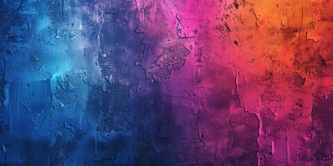  Grunge Background Texture in the Colors Electric Blue, Neon Orange and Hot Pink created with Generative AI Technology