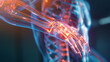 Medical 3d illustration showing joint pains