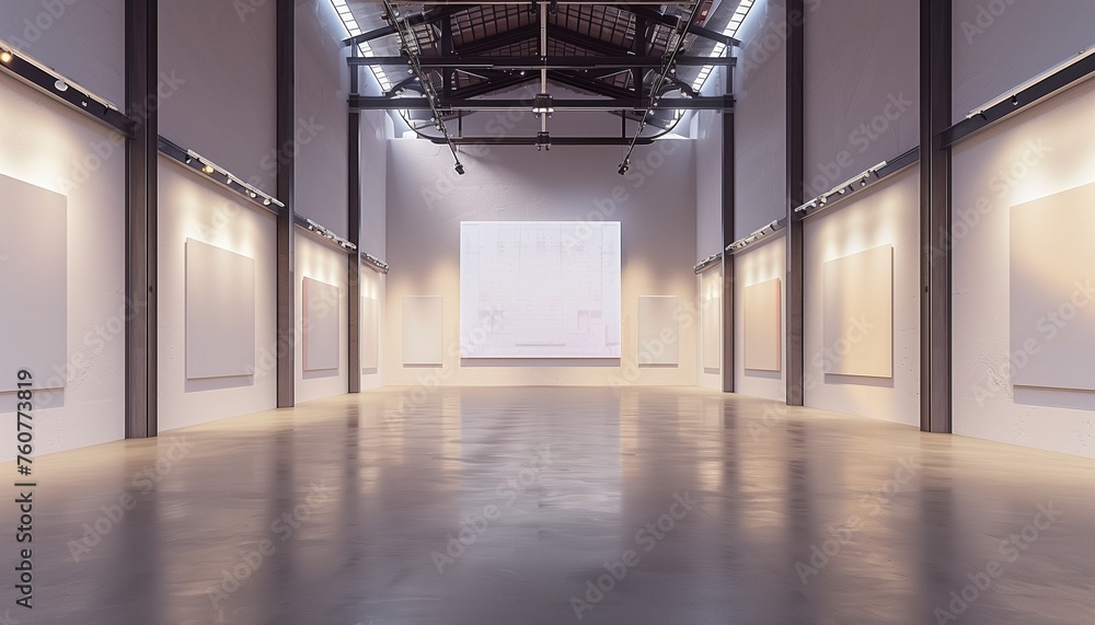 Elegant Gallery Interior with Spacious Layout and High Ceilings ...