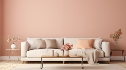Peach and Dusty Rose Achieve a soft and romantic look with peach walls and dusty rose accents.