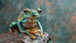 frog on a stone