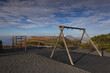 Children's playground on the most beautiful view of the island of Lanzarote