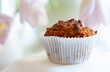 Homemade cupcake with candied fruits. Selective focus, close-up