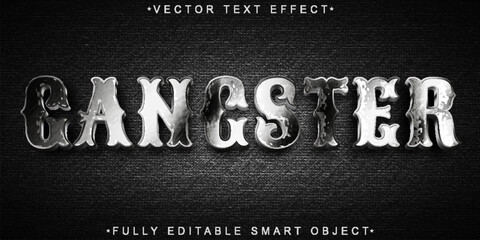 Silver Gangster Dangerous Vector Fully Editable Smart Object Text Effect