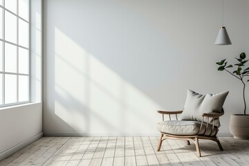 Wall Mural - Sleek Armchair minimalist. House decor style. Generate Ai