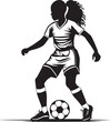 Female Girl Soccer Player Illustration