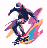 Fototapeta Młodzieżowe - snowboarder jumping in air