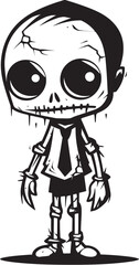 Canvas Print - Eerily Endearing Creepy Cartoon Emblem Playful Putridity Zombie Symbol