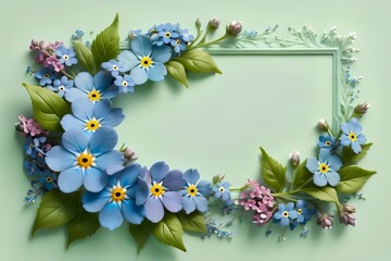 Poster - Bouquet of colorful bright flowers forget-me-not