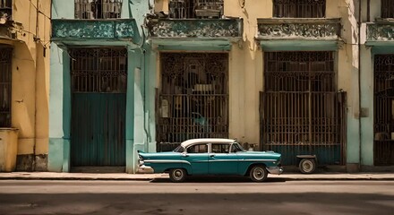 Wall Mural - Retro car in Havana.